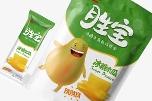 勝寶冰糖木瓜包裝設(shè)計(jì)落地展現(xiàn)