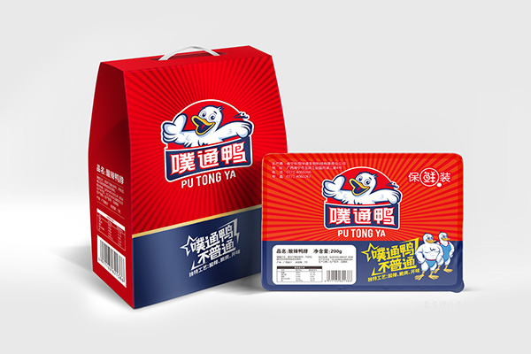 北斗設(shè)計代表案例x噗通鴨食品包裝設(shè)計